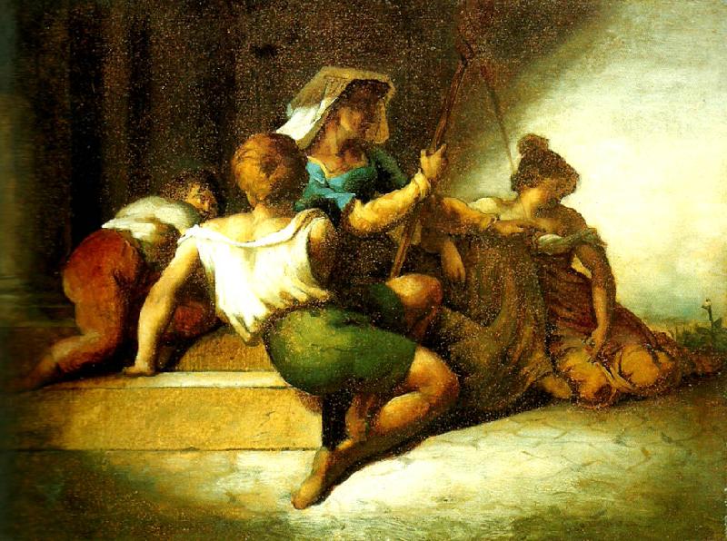 Theodore   Gericault la famille italienne oil painting image